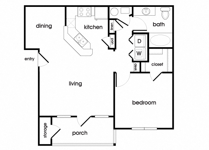 A1 Floorplan at Longwood Vista Apartments in Doraville, GA